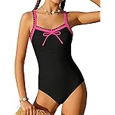 AMAWMW Girls Swimsuit One Piece Bathing Suit Ribbed Adjustable Straps Swimwear with Chest Pad Size 7-16Y