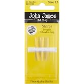 John James JJN11012 12 Piece Needle Sharps, Size 12