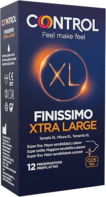 Finissimo XL Preservativos Súper Finos 0,05 mm Talla XL de Látex Natural - 12 Preservativos