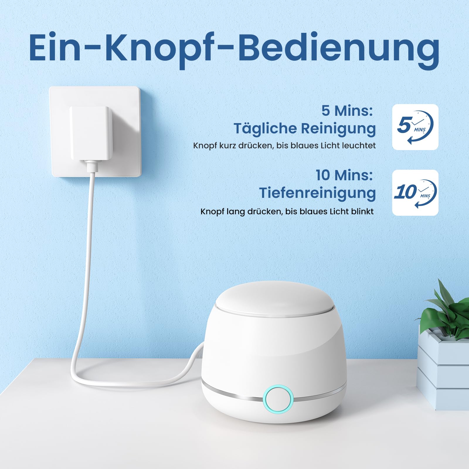 Ultraschallreinigungsgerät, U-VKK 45000 Hz Ultraschallreiniger, für zahnschiene reinigung, mit zwei Modi, geeignet für Retainer, Zahnspangen, Zahnbürstenköpfe, Prothesen, Schmuck usw 5