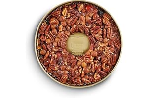 Collin Street Bakery Salted Caramel Pecan Cake (1 lb 14 oz) in Collectible Gift Tin - 708 Regular Size 7” Cake with Pecans, Cherries, Pineapple, Caramel, Chocolate & Honey