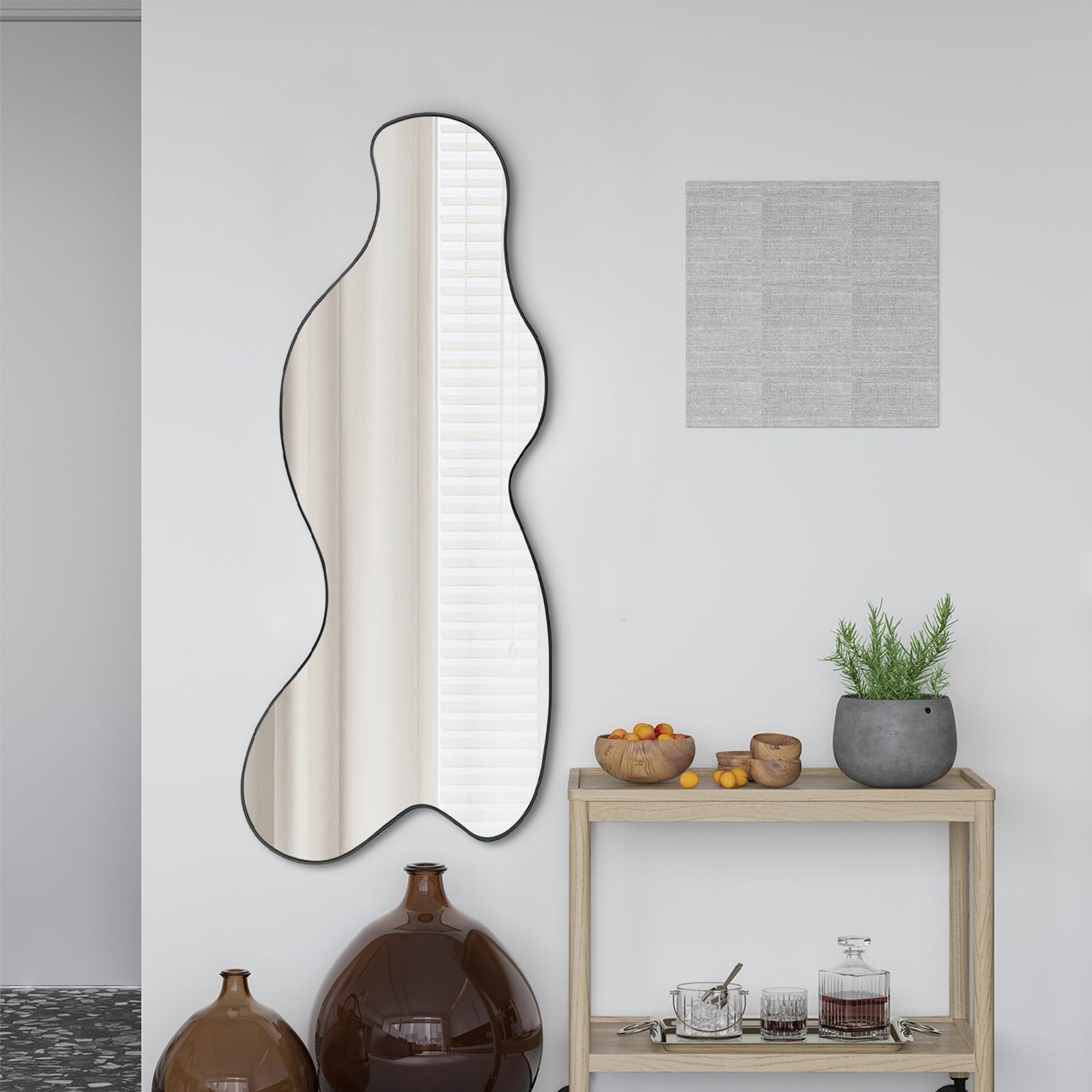 POZINO Irregular Mirror, Asymmetrical Decorative Mirror, 47.2