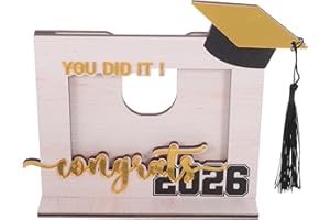 Luxshiny 3D Wooden Graduation Photo Frame for Boys Kindergarten College Class of 2026 Display Keepsake