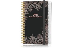 YARIDAR 2026 Pocket Planner/Calendar - 2026 Weekly & Monthly Planner from January 2026 to December 2026, 12 Months Tabs, 3.75" x 6.75", Teal Leaf