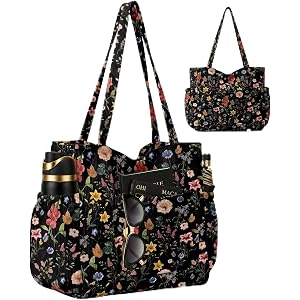 Corduroy Tote Bag for Women,Large Capacity Cute Tote Bags With 6 Pockets,Crossbody Shoulder Handbag for Work Travel Gym