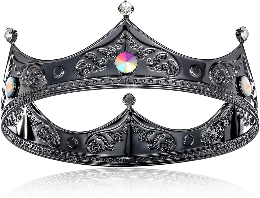 DcZeRong Black Queen Crown Women Birthday Crown Girls Birthday Princess Crown Full Metal Tiara Crown