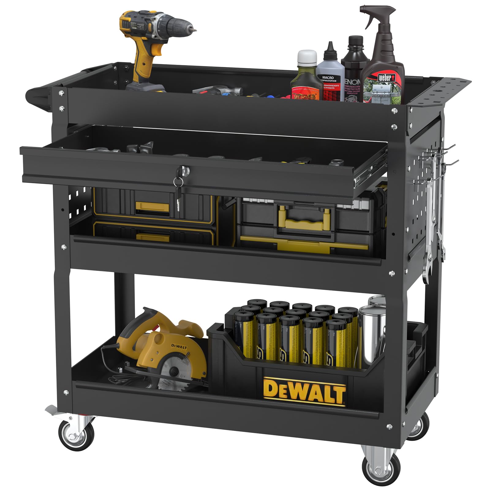 Granper 3 Tier Rolling Cart, Heavy Duty Utility