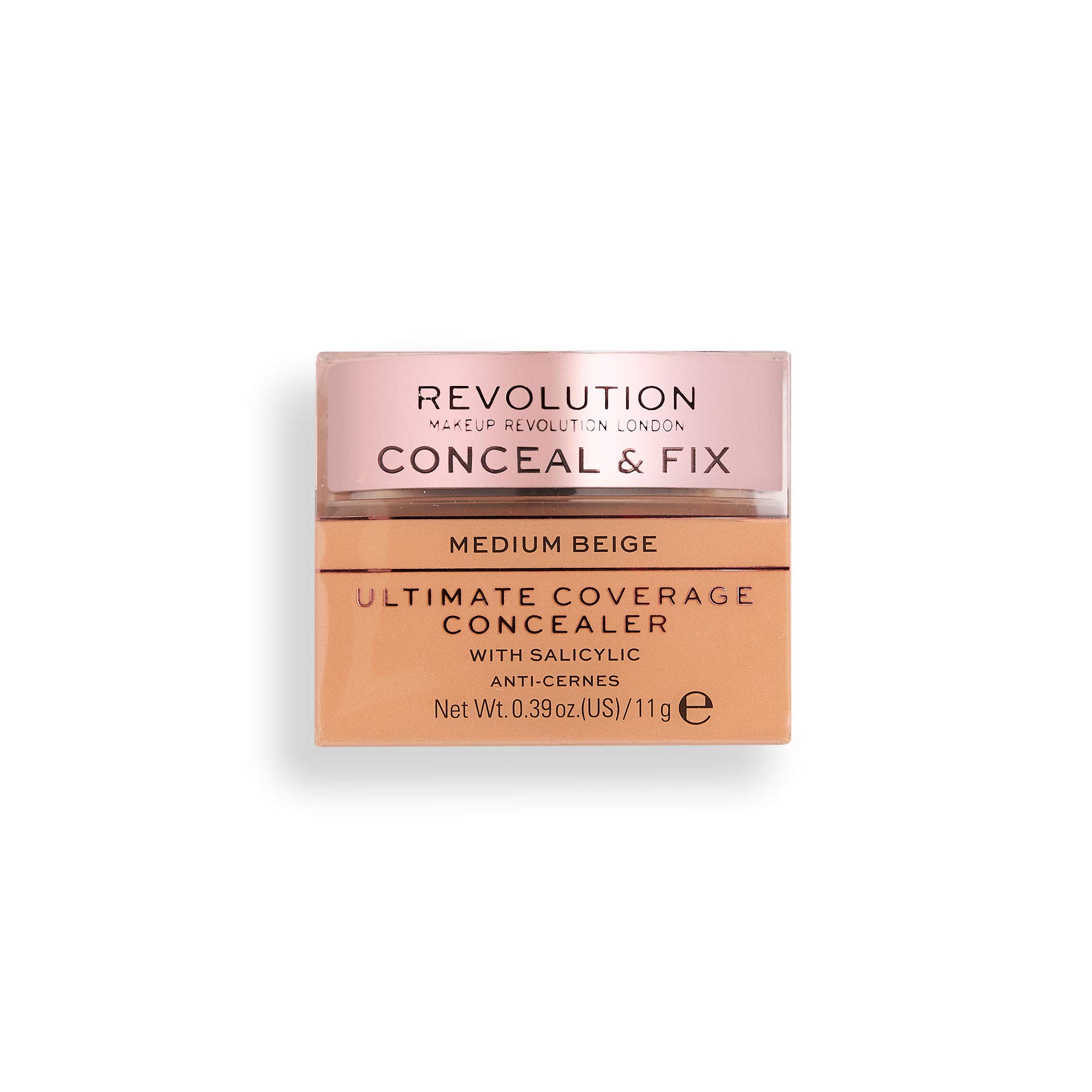 Revolution Beauty London, Conceal and Fix, Ultimate Coverage, Concealer, Medium Beige, 11g