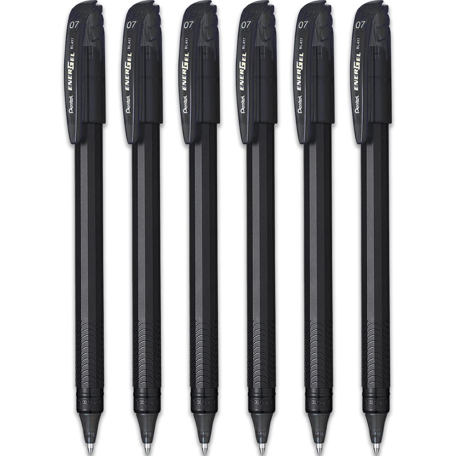 Pentel Energel Rollerball Pen - BL417R - ECO 96% Recycled - Black Ink - Pack of 6