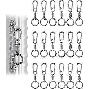 DAWZMR 18 Pcs Zipper Clips Anti Theft, Double Opening Small Carabiner Zipper Locks for Backpacks, Travel Luggage, Purses & Pu