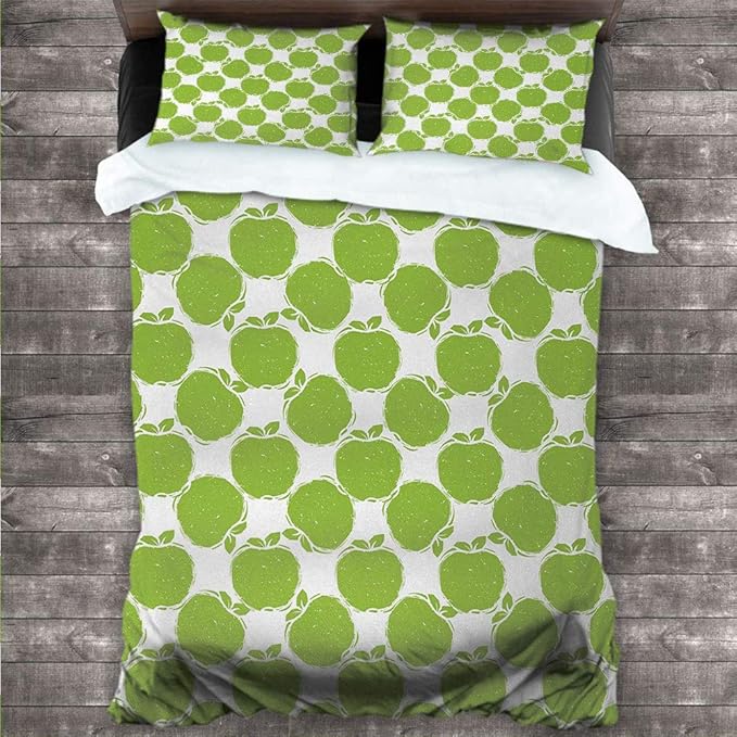 Apple Washed Duvet Cover Set, Premium Soft Luxury 3 Piece