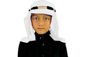 Desert Dress Kids Igal Shemagh Set Arab Headwear Islamic Prayer Scarf Headband for Boys Muslim Cap for Eid Hajj Umrah