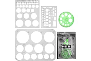 ENJOYLink Circle Template & Stencil 4-Pack Set Drafting Templates for Architecture, Engineering, Art Design, Office & School Multi-Size Reusable Drafting Tools