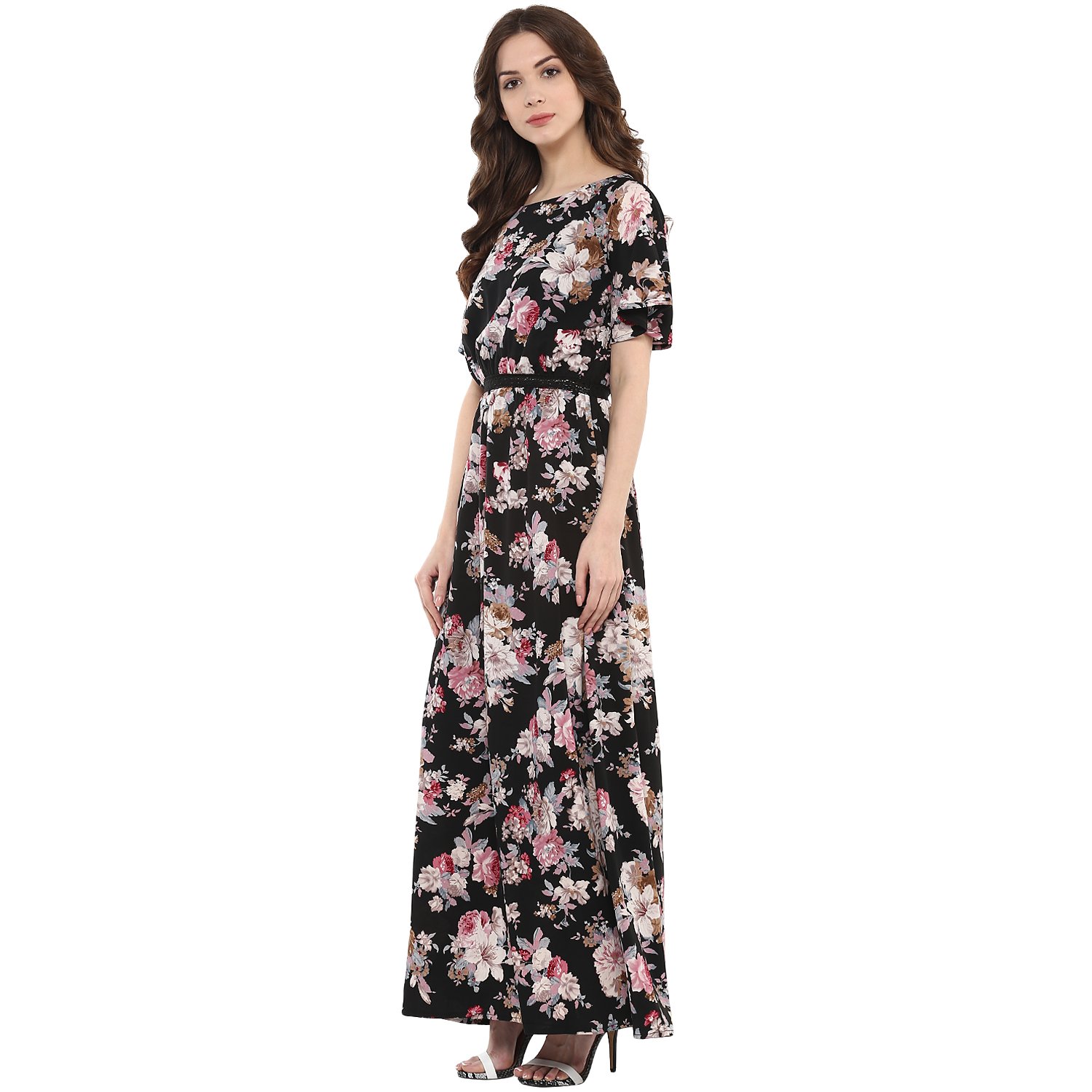 harpa dark florals maxi dress (gr3765-black)