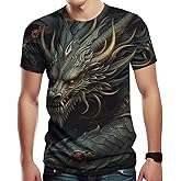 Girren Dragon Graphic T-Shirt for Men Novelty 3D Printed Short Sleeve Shirt Fashion Tee Top