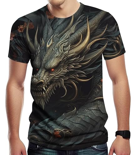 Spiral - Oriental Dragon - T-Shirt Black - S | Amazon.com
