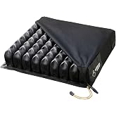 Roho Mid Profile Inflatable Seat Cushion - Single Compartment Portable Travel Support Cushion for Wheelchair Seat, Airplane, or Chair, Standard Cover, Fits Chair Sizes 18-19" x 18-19"