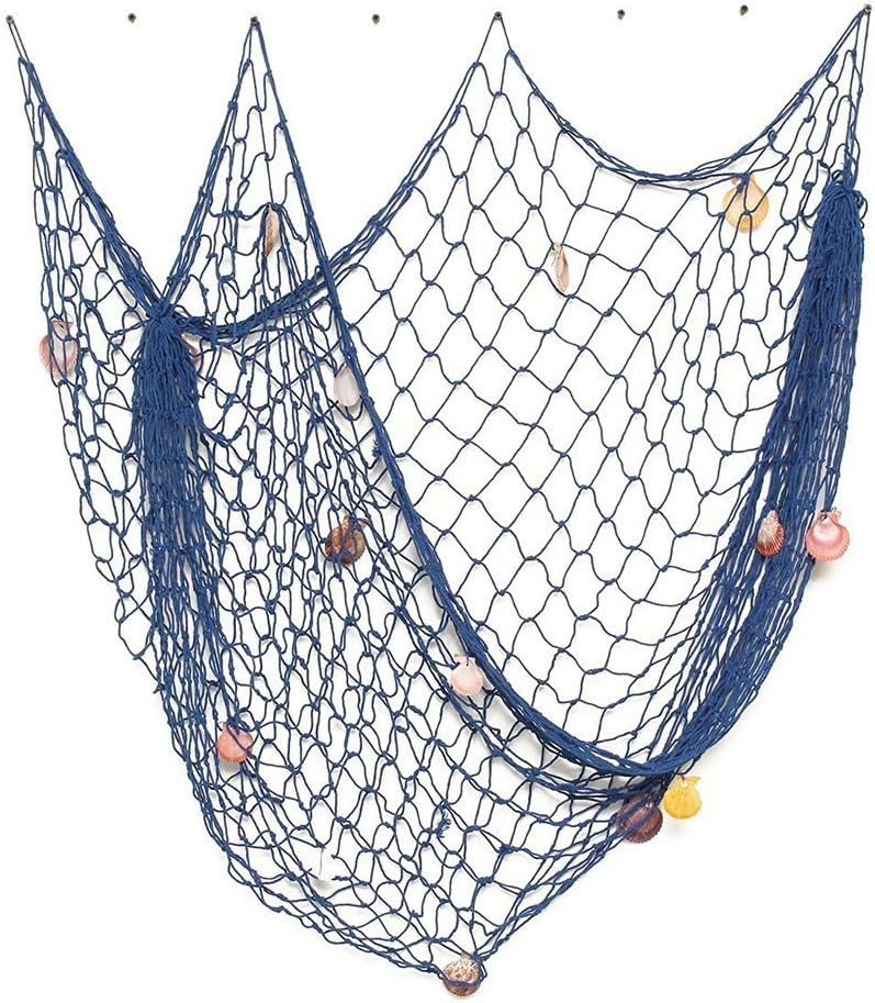 Twshiny Nautical Decorative Fish Net Mediterranean Style with Sea