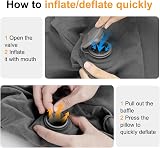 Maliton Inflatable Foot Rest for Travel 2 Pack Dark Grey Adjustable Height view 4