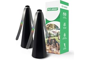 FLY AWAY PRODUCT Fly Away - 2 Pack Outdoor Fly Repellent Fan, Outside or Inside Table use, Restaurant, Barbeque, Events, Deter Flies, Wasps, Bees, Other Moscas and Bugs Away, Battery Operated, Tabletop, Hanging Hook.