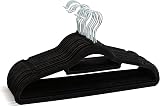 LIVEL 20 Non Slip Velvet Hangers Heavy Duty 360° Swivel Hooks Black view 1