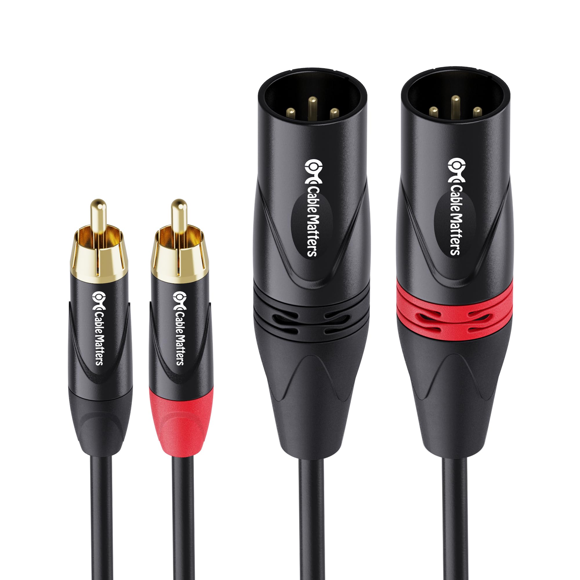 Cable Matters Dual RCA to XLR Unbalanced Interconnect Cable 3m, 2 RCA to 2 XLR Male Cable — image 1