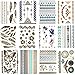 24 SHEETS - Lola Tatt Premium Sheets of Metallic Temporary Tattoos Gold, Silver and Multi-Colored.