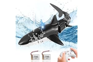 bayehngs Pool Toy, Remote Control Shark Toy for Boys, Bath Toy for Kids, High Simulation Shark RC Boat Boy Toy with Light & Spray Water, Gift for 6+ Year Old Boys Girls, Black