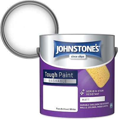 Johnstone's Washable Matt Emulsion Paint Pure Brilliant White 2.5L