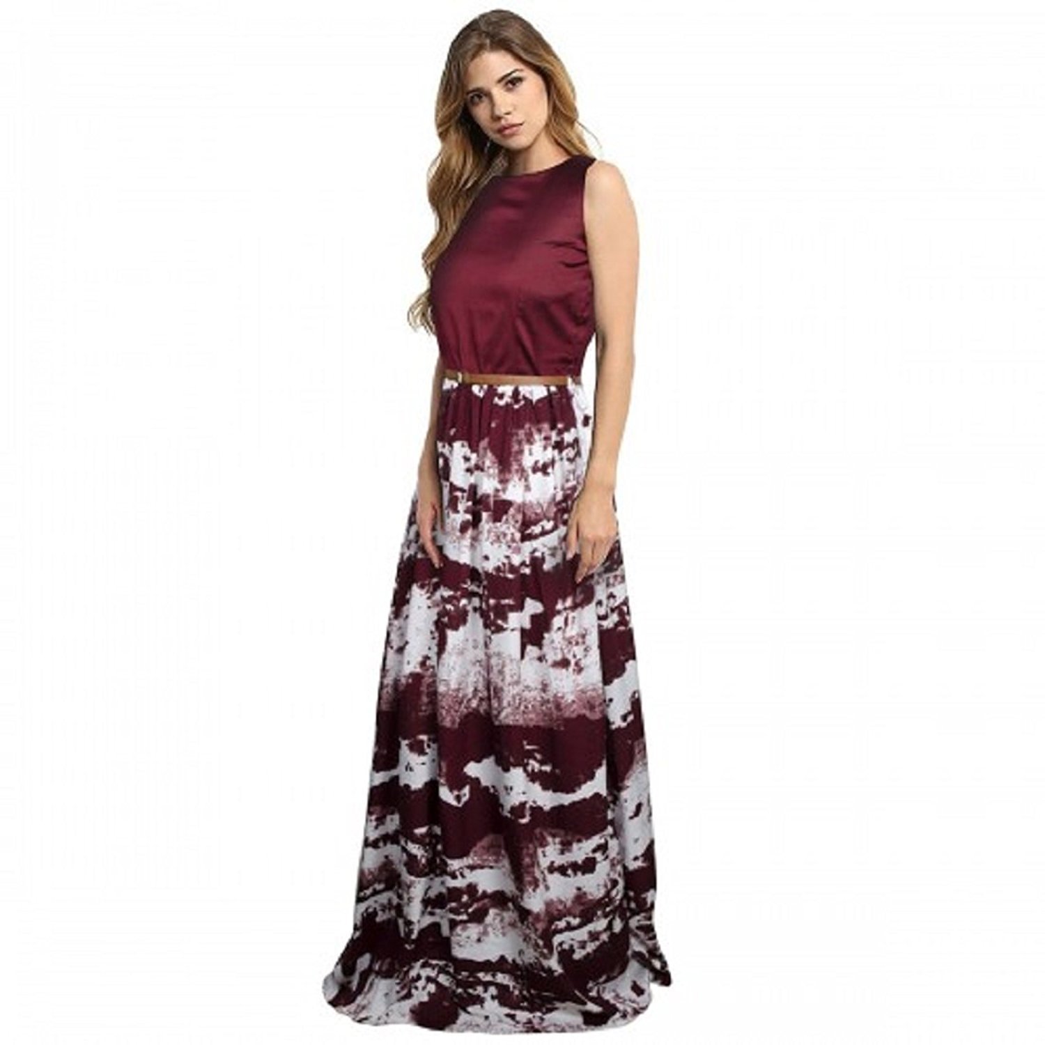 royal export women's a-line long party wear dress