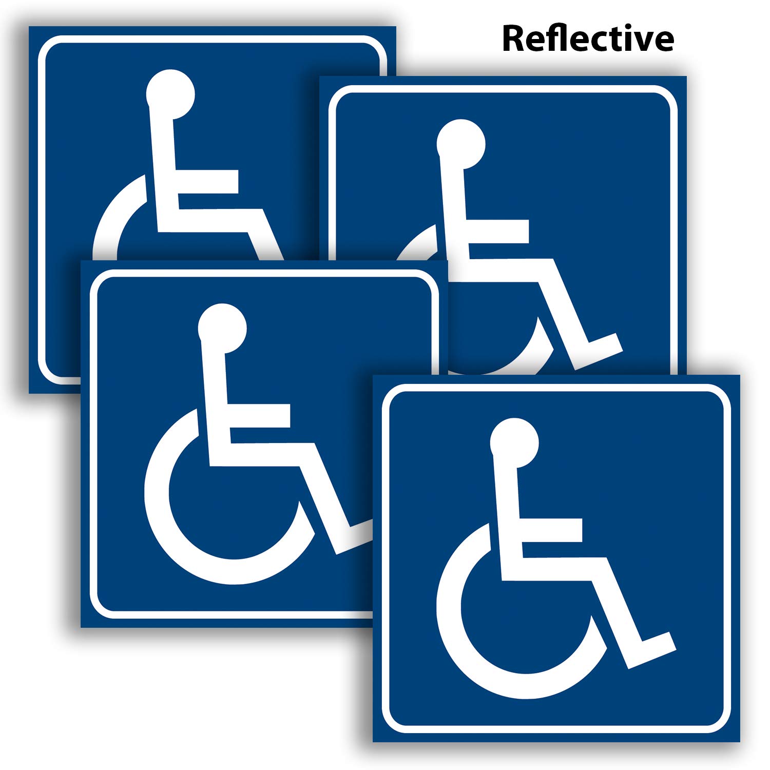 Disabled Wheelchair Sign 4 Pack 6x6 inch ADA Compliant Premium Front ...