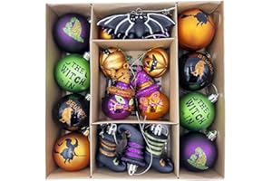 YZYVIOW Halloween Ornaments Tree Decorations, 28ct Shatterproof Vintage Decorative Hanging Ornament, Pumpkin Ornament for Tree, Cute Holiday Party Indoor Home Decor