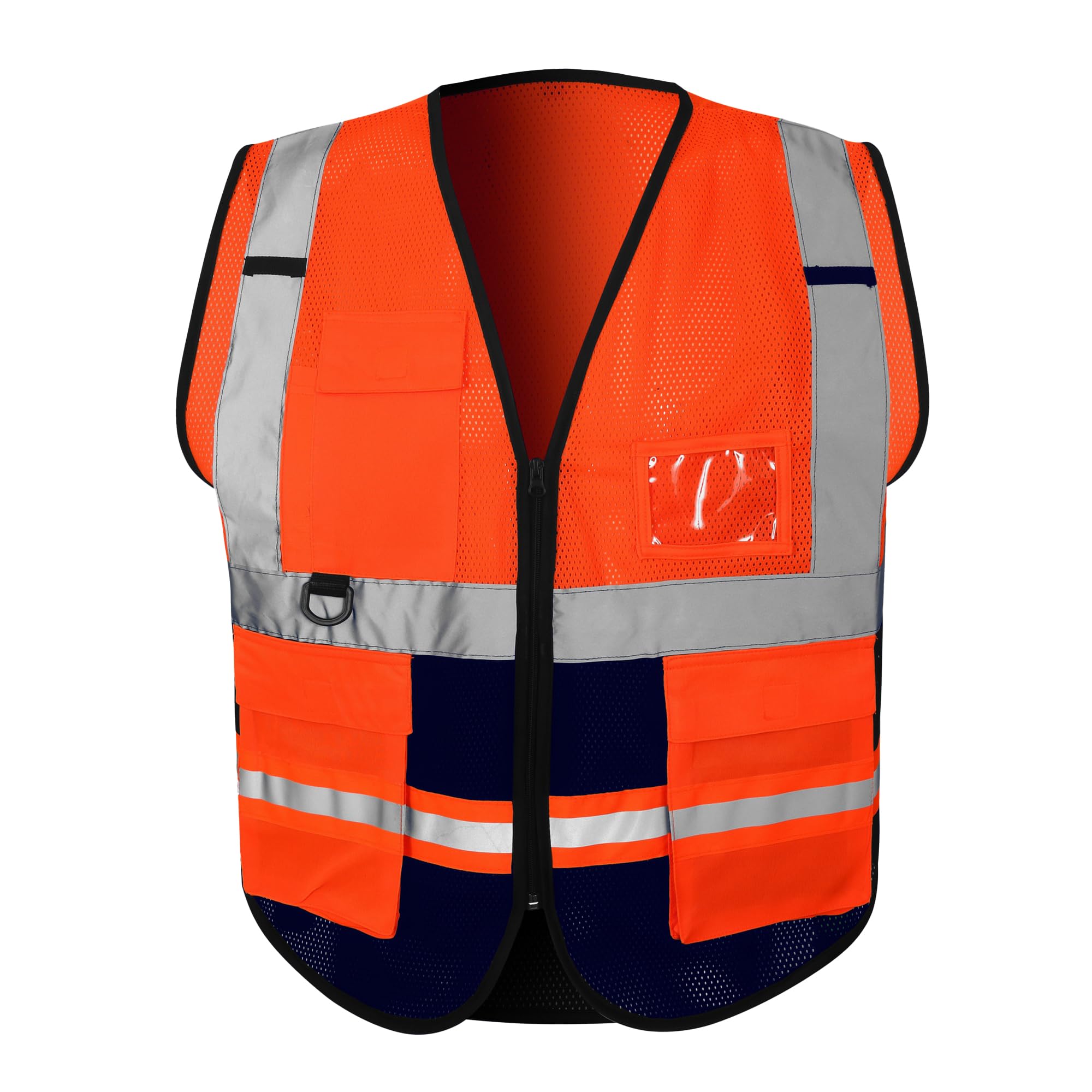 mymixtrendz Hi Vis Vest Reflective High Visibility Work Wear Vest Zip Up Multi Pockets Executive Waistcoat S-3XL