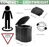 KINSPORY Portable Toilet Outdoor Camping Collapsible Bucket Loo view 2