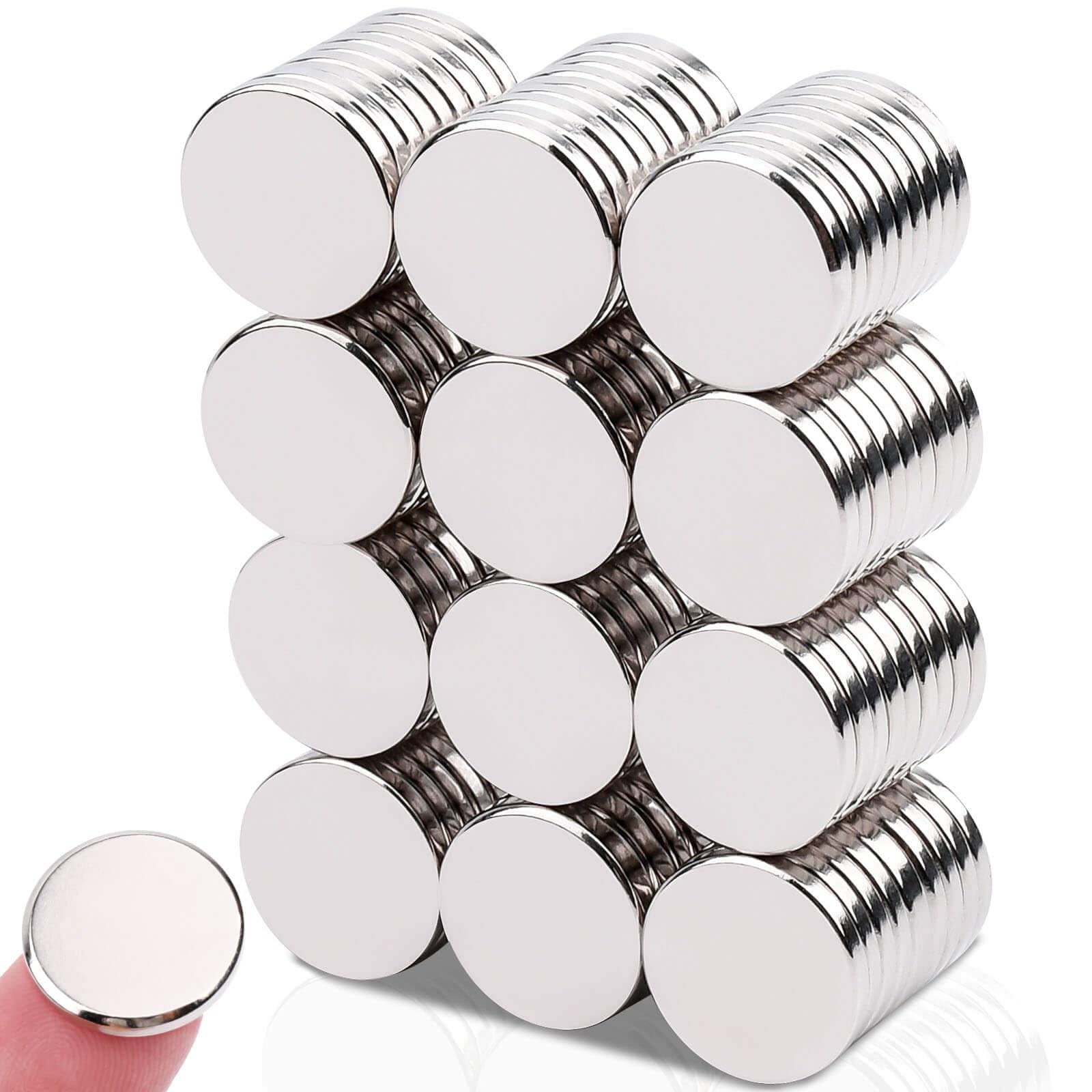 Photo 1 of MIN CI 100Pcs Magnets Neodymium, 15mm x 2mm Super Strong Round Rare Earth Magnets, Heavy Duty Magnet s Tiny for Whiteboard DIY Scientific Models Office Fridge Cabinet, Small Neodymium Disc Magnet