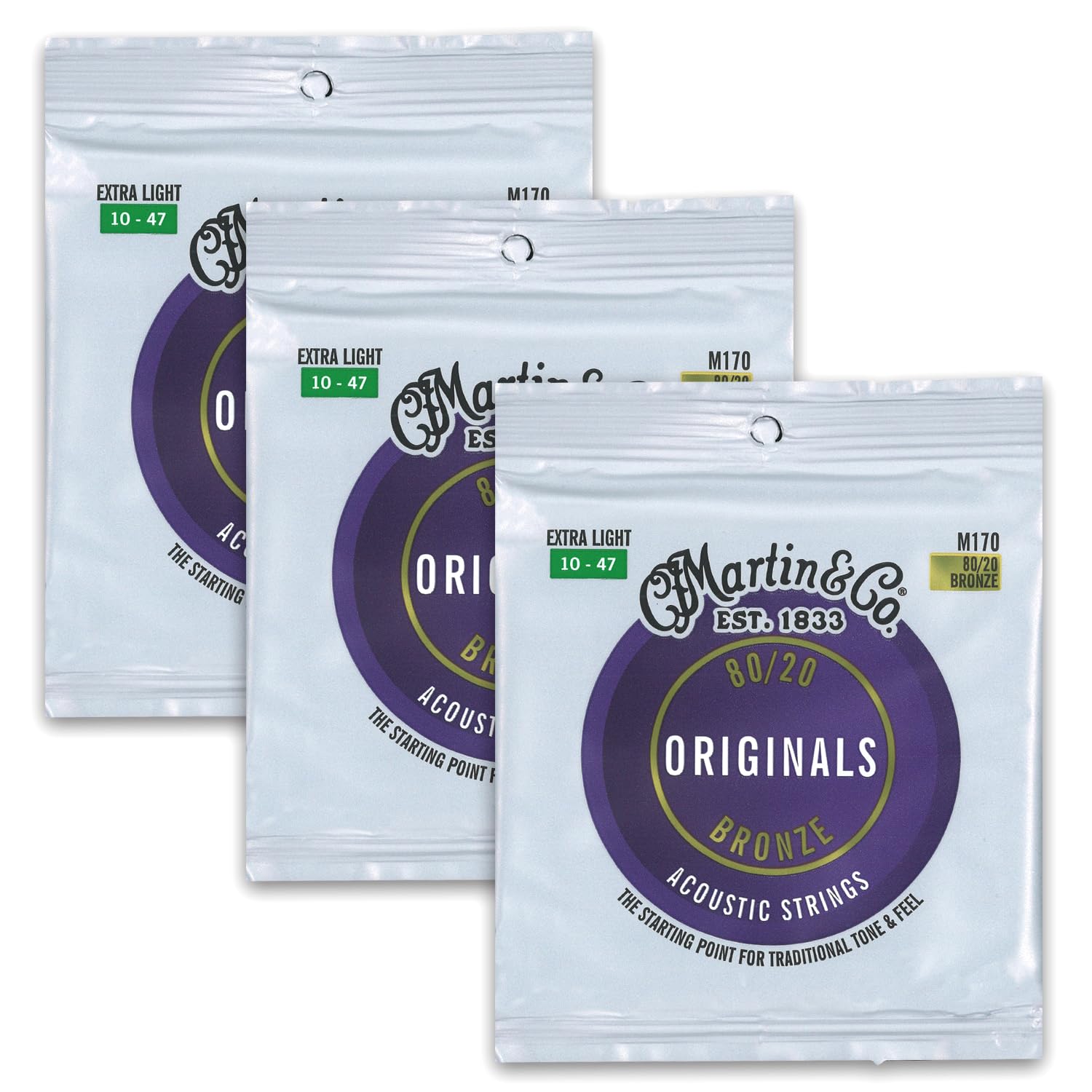 MARTIN M170 Extra Light 10-47 アコースティックギター弦×3セット商品画像