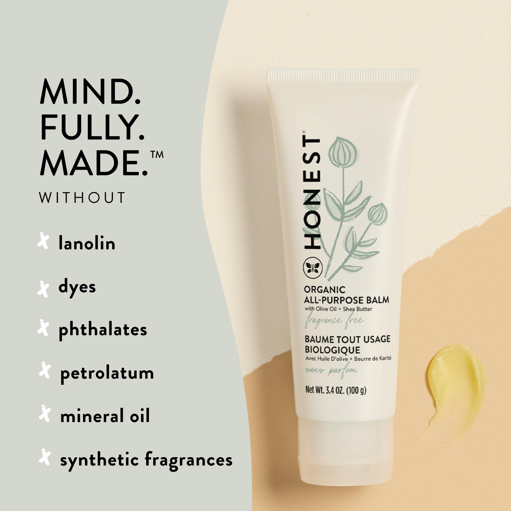 The Honest Company Diaper Rash Cream + All Purpose Balm Bundle | Soothes + Protects | Hypoallergenic + Cruelty Free | 2.5 oz, 3.4 oz