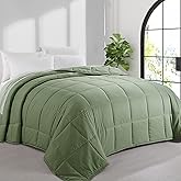 HOMBYS 136x120 Alaskan King Size Comforter for All Season, Oversized Duvet Insert, Extra Large Down Alternative Bed Comforter with Corner Tabs, Olive Green