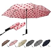 Nollia Windproof Automatic Travel Umbrella, Compact Portable with Reinforced Ribs for Sun & Rain