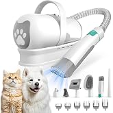 8VR Dog Grooming Kit, Pet Grooming Vacuum with Pet Clipper Nail Grinder, Dog Hair Vacuum with 6 Pet Grooming Tools for Dogs Cats Shedding Grooming