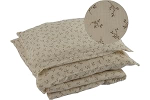 Toddler Girl Bedding Set Crib Kids Duvet Cover And Pillowcase Boho Baby Floral Set Flower Linen Organic Cotton (Small)