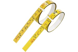 JWODO 2Pcs Steel Self-Adhesive Measuring Tape, Imperial & Metric Tape Measure Sticker Ruler, Left to Right and Right to Left Stick on Tape Measure for Workbench, Woodworking, Saw & Drafting, 100cm/39Inch