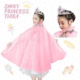 ACWOO Princess Cape for Girls Colorful Crown Set Dress Up Costume view 4