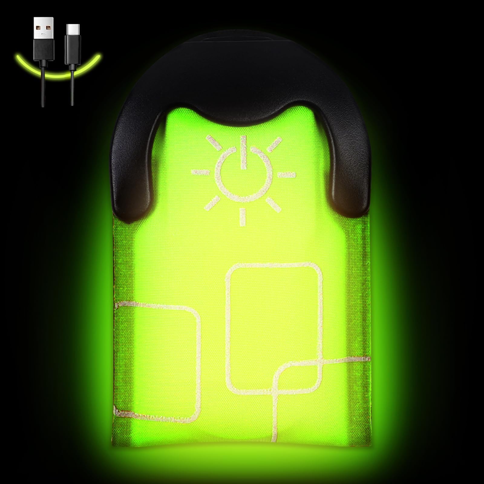 flintronic LED Clip, Magnetic LED Clip Lights, Rechargeable USB LED Magnet Clip, Running Safety Lights with 3 Lighting Modes, High Visibility, Brightly Luminous for Night Running, Cycling, Green