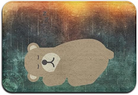Amazon Ppa12 クマ 眠い Z アニマル柄 イラスト 玄関 マット 泥落とし 浴室 滑りズレ防止 玄関マット オンライン通販
