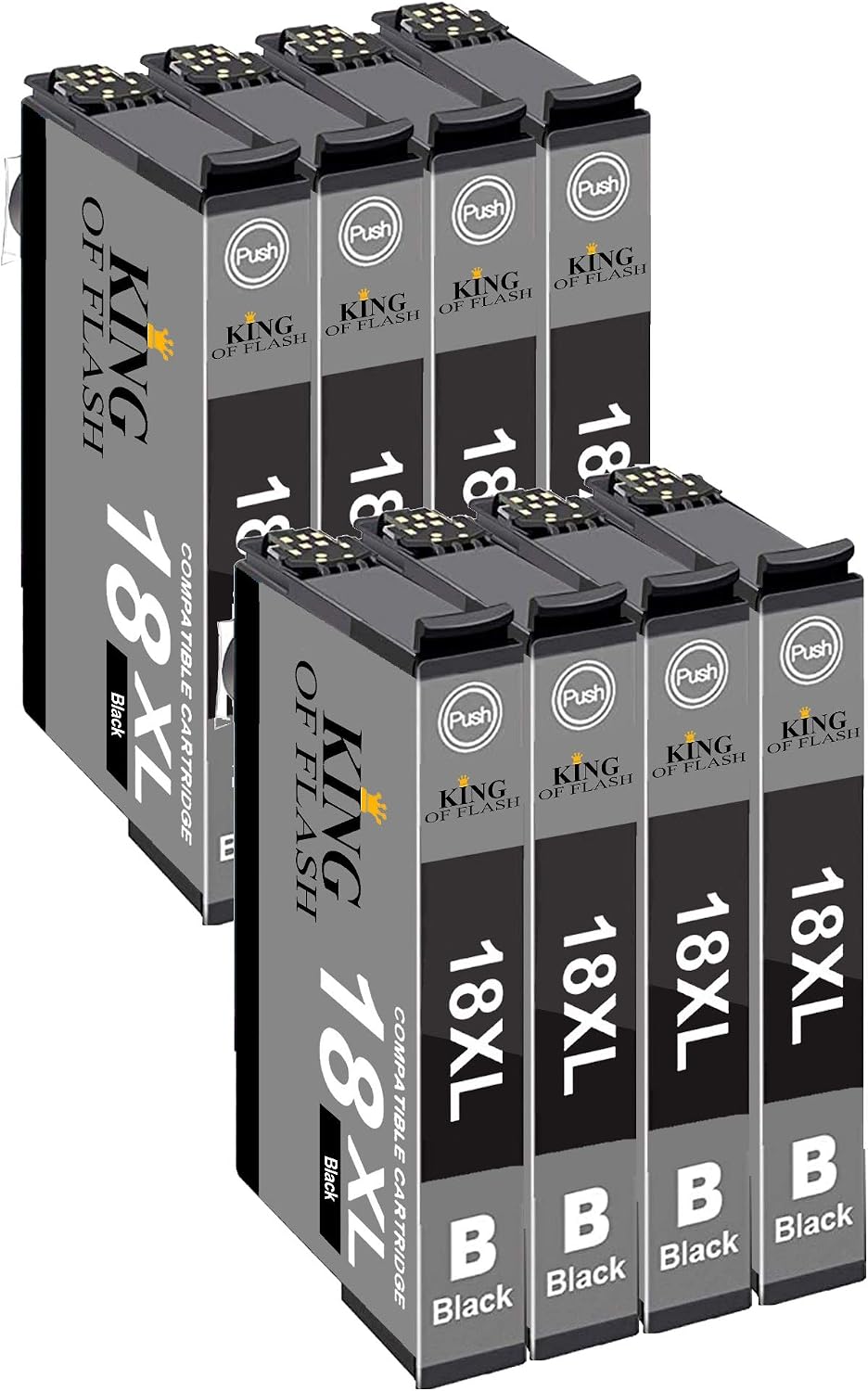 KING OF FLASH Compatible Ink Cartridges for 18 18XL High Yield Replacement Inks for Expression Home XP305, XP202, XP205