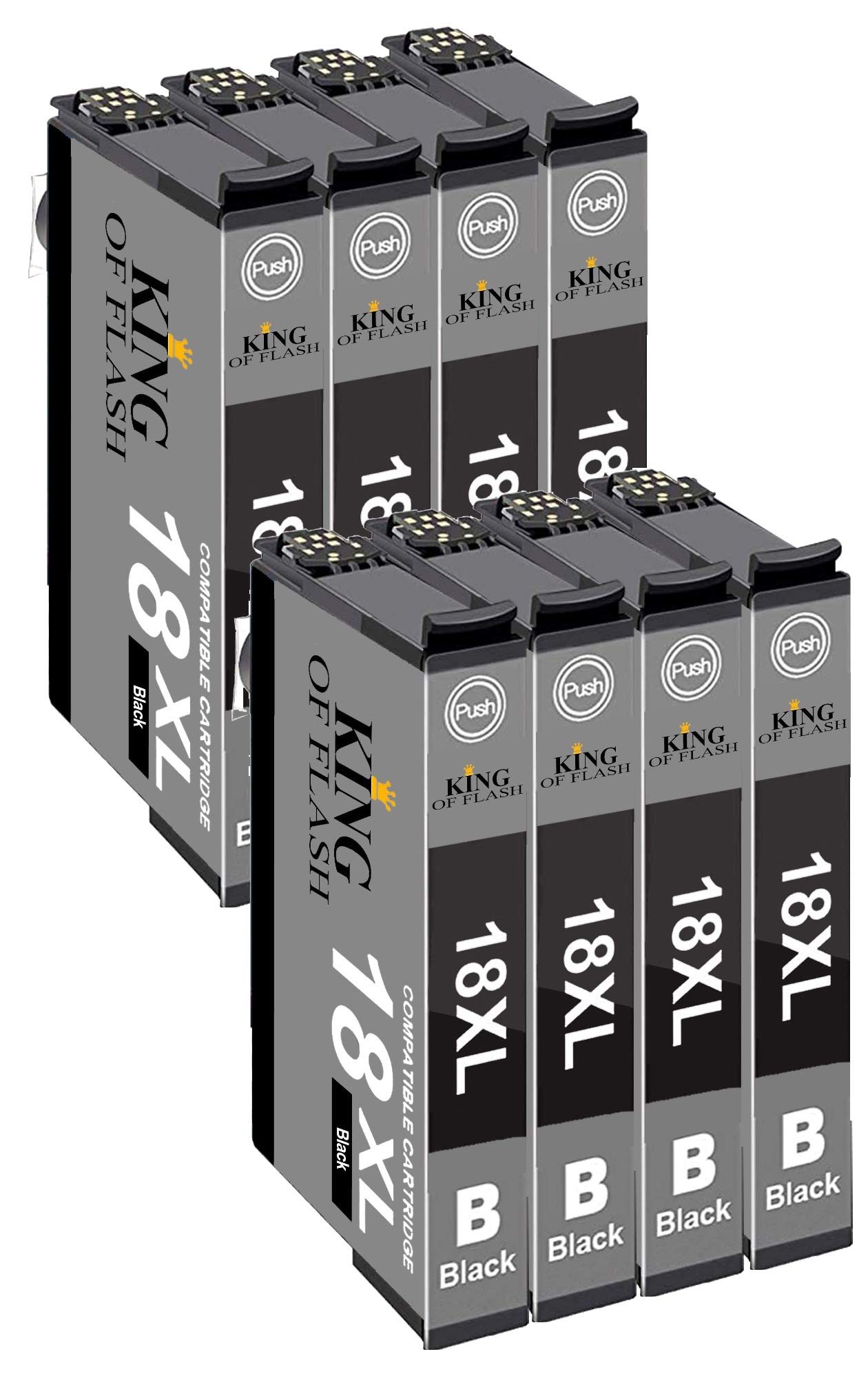 Compatible Ink Cartridges for 18 18XL High Yield Replacement Inks for Expression Home XP305, XP202, XP205, XP 215, XP225, XP315, XP 402, XP405, XP 422, XP415, XP 425, XP 102 8-BLK