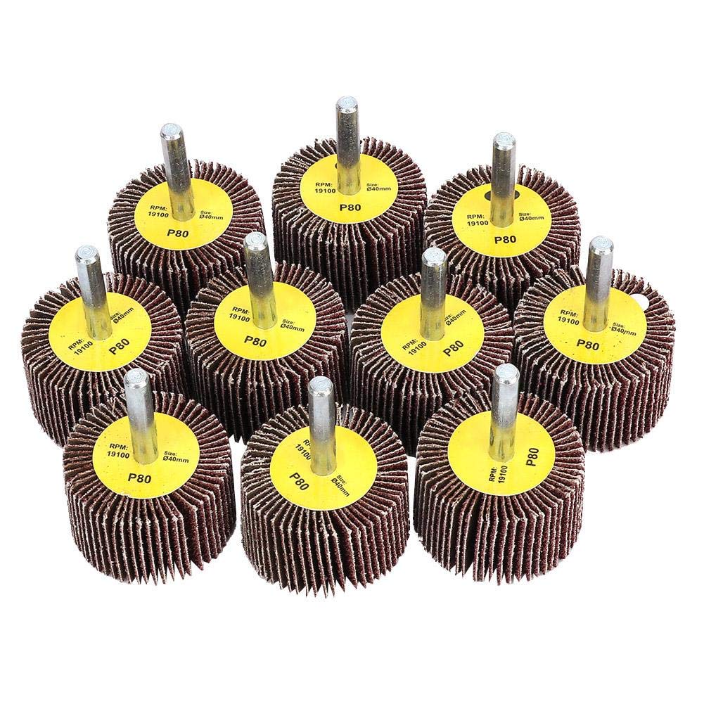 10Pcs Abrasive Cloth Flap Wheel Disc with 6mm Shank Sanding Polishing Head for Sanding Polishing Grinding - Image 3