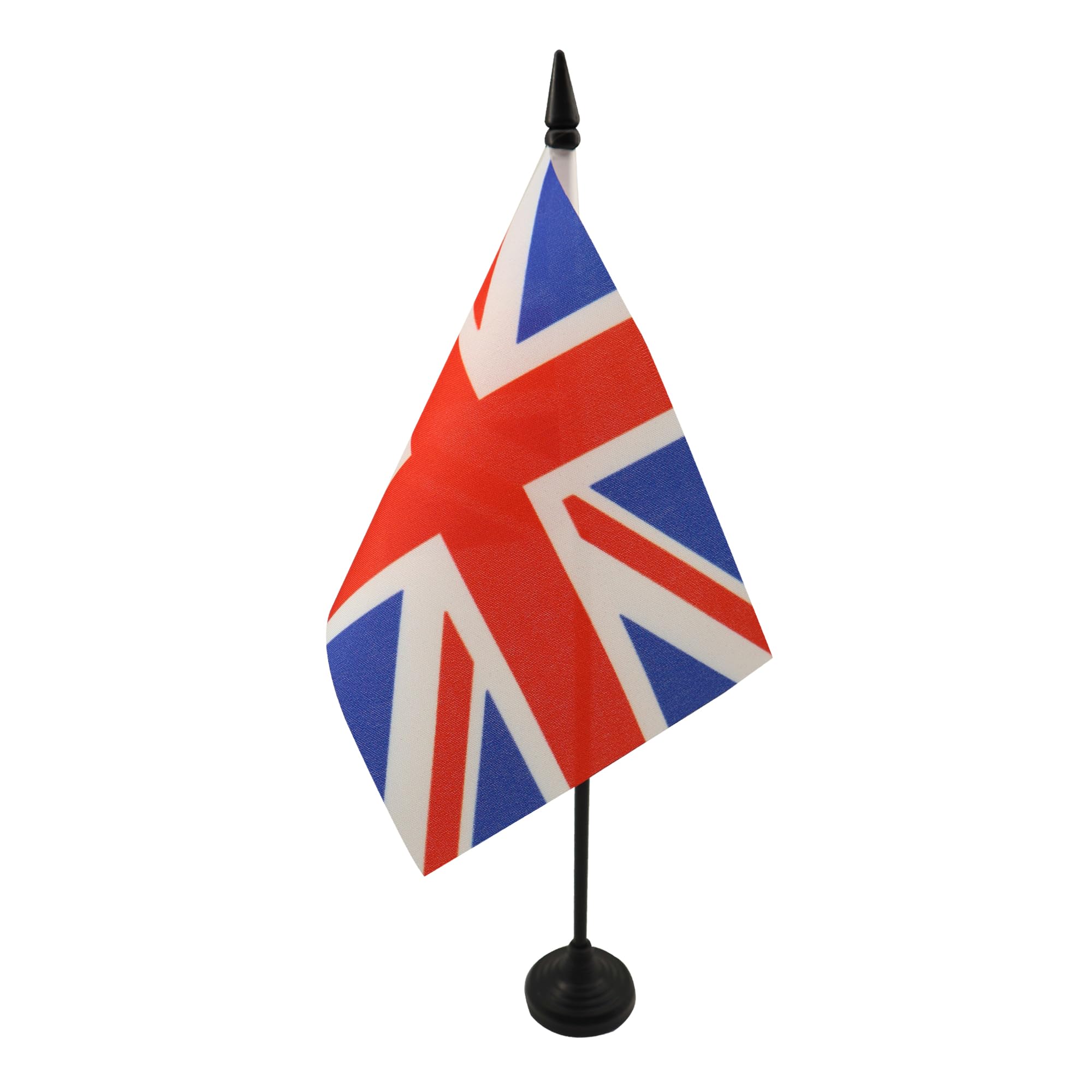 AZ FLAG - United Kingdom Table Flag 4'' x 6'' - British Office Mini Banner 100% Polyester 15 x 10 cm - Mini Desk Flag with 10'' Pole and Black Plastic Base