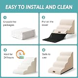 COZY KISS Dog Stairs 2 Step Beige Curved Ramp for Small Dogs view 7